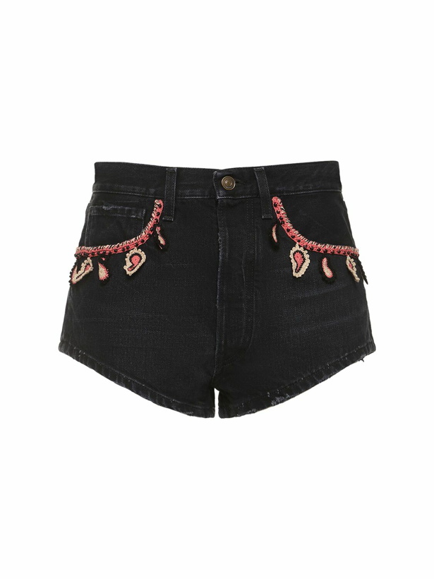 Photo: ALANUI - Inner Energy Embellished Denim Shorts