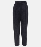 Brunello Cucinelli High-rise suede pants