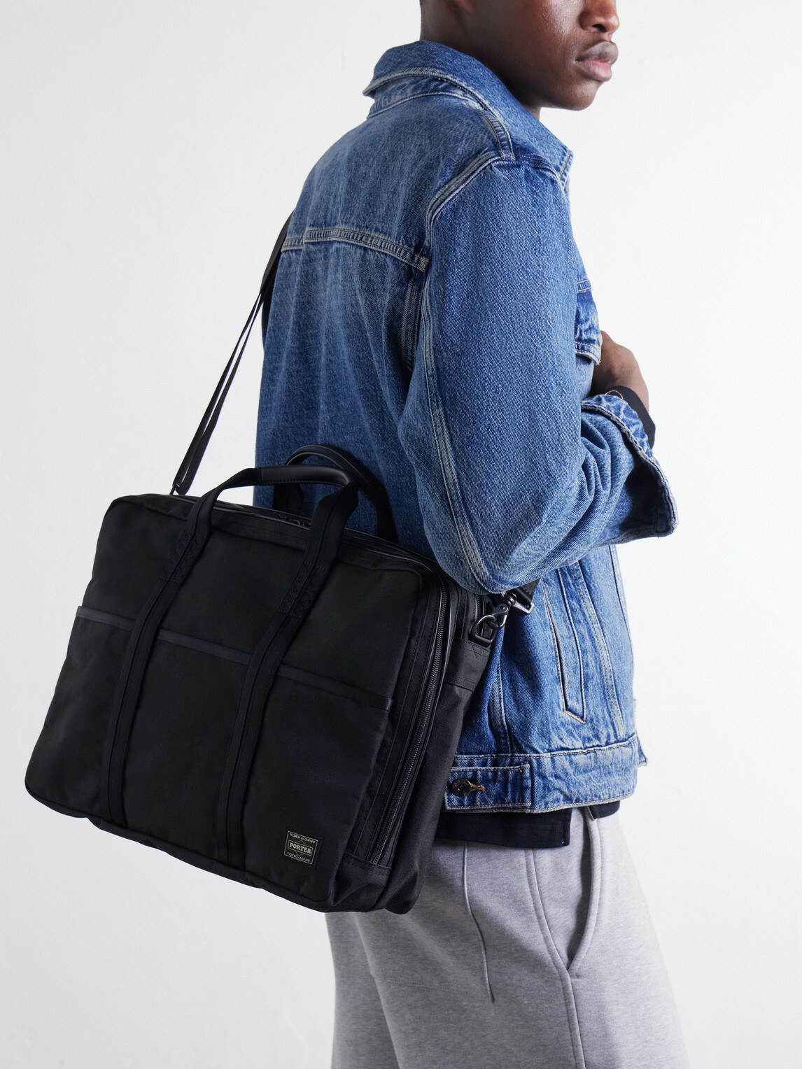 Porter-Yoshida and Co - Hybrid 2Way Canvas Briefcase - Black