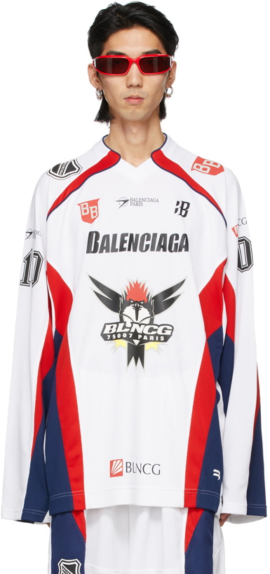 Photo: Balenciaga White Hockey Long Sleeve T-Shirt