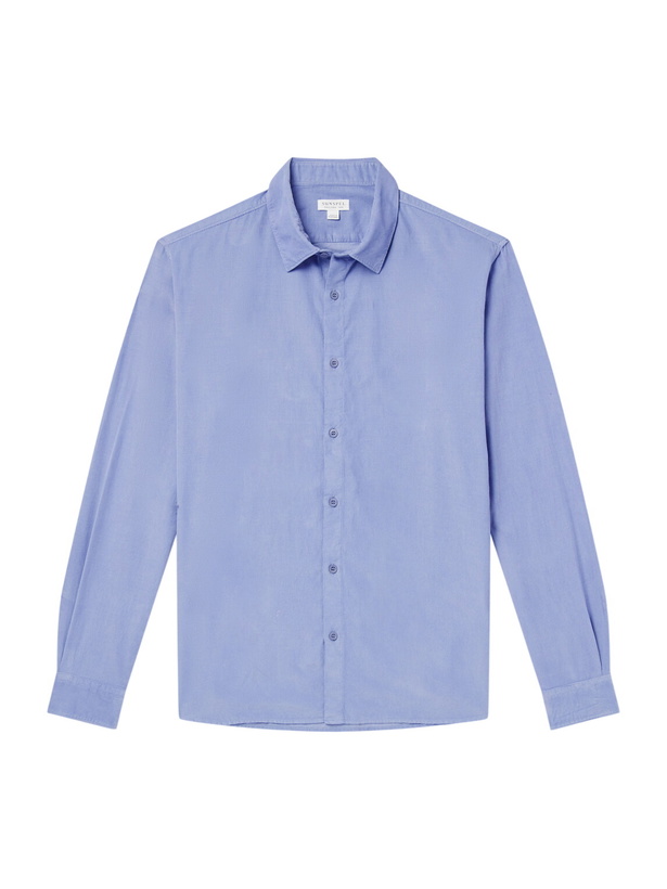 Photo: Sunspel - Cotton-Corduroy Shirt - Blue