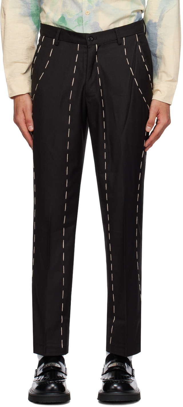 KidSuper Black Embroidered Trousers KidSuper