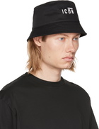 Dsquared2 Black Cotton Bucket Hat