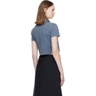 SHUSHU/TONG Blue Wave Lace Collar T-shirt