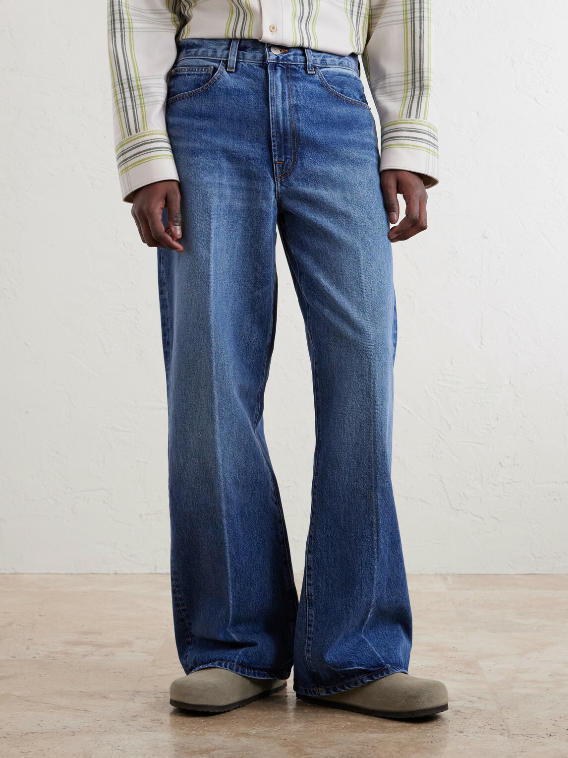 The Elder Statesman - Hunter Wide-Leg Organic Jeans - Blue
