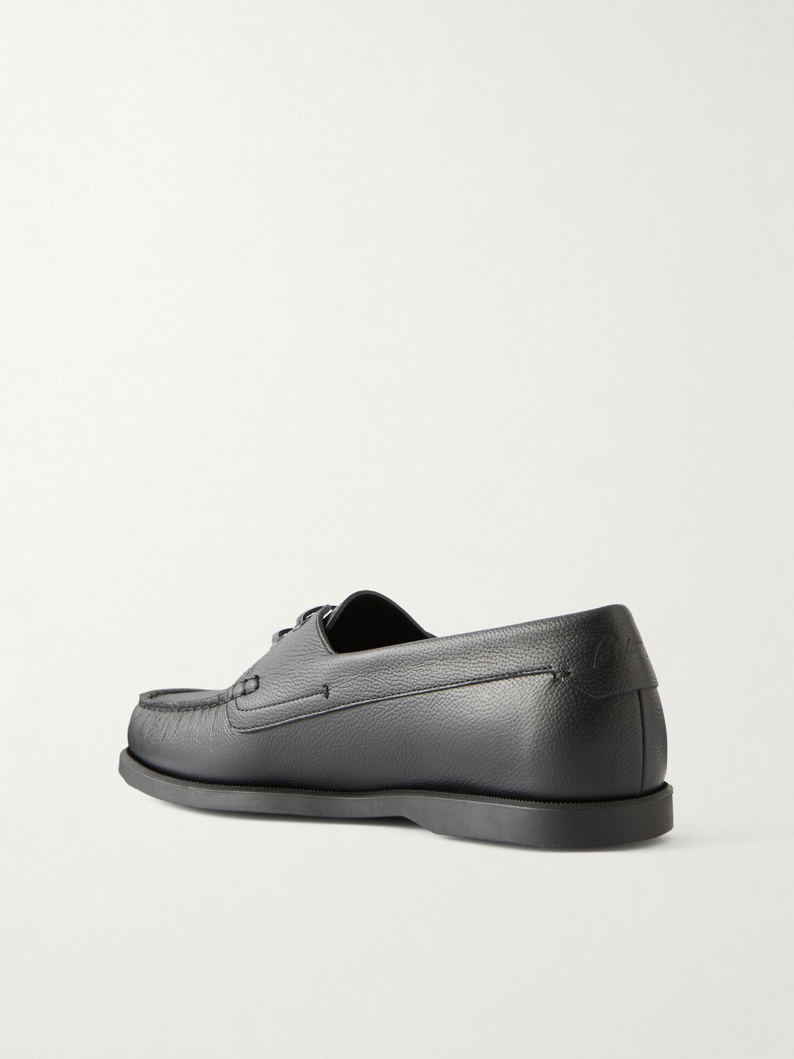 Brioni - Leather Boat Shoes - Black