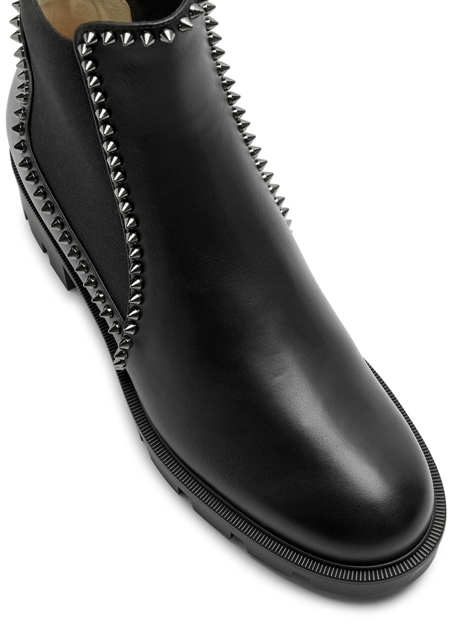 Christian Louboutin Out Lina Spike Leather Ankle Boots Black