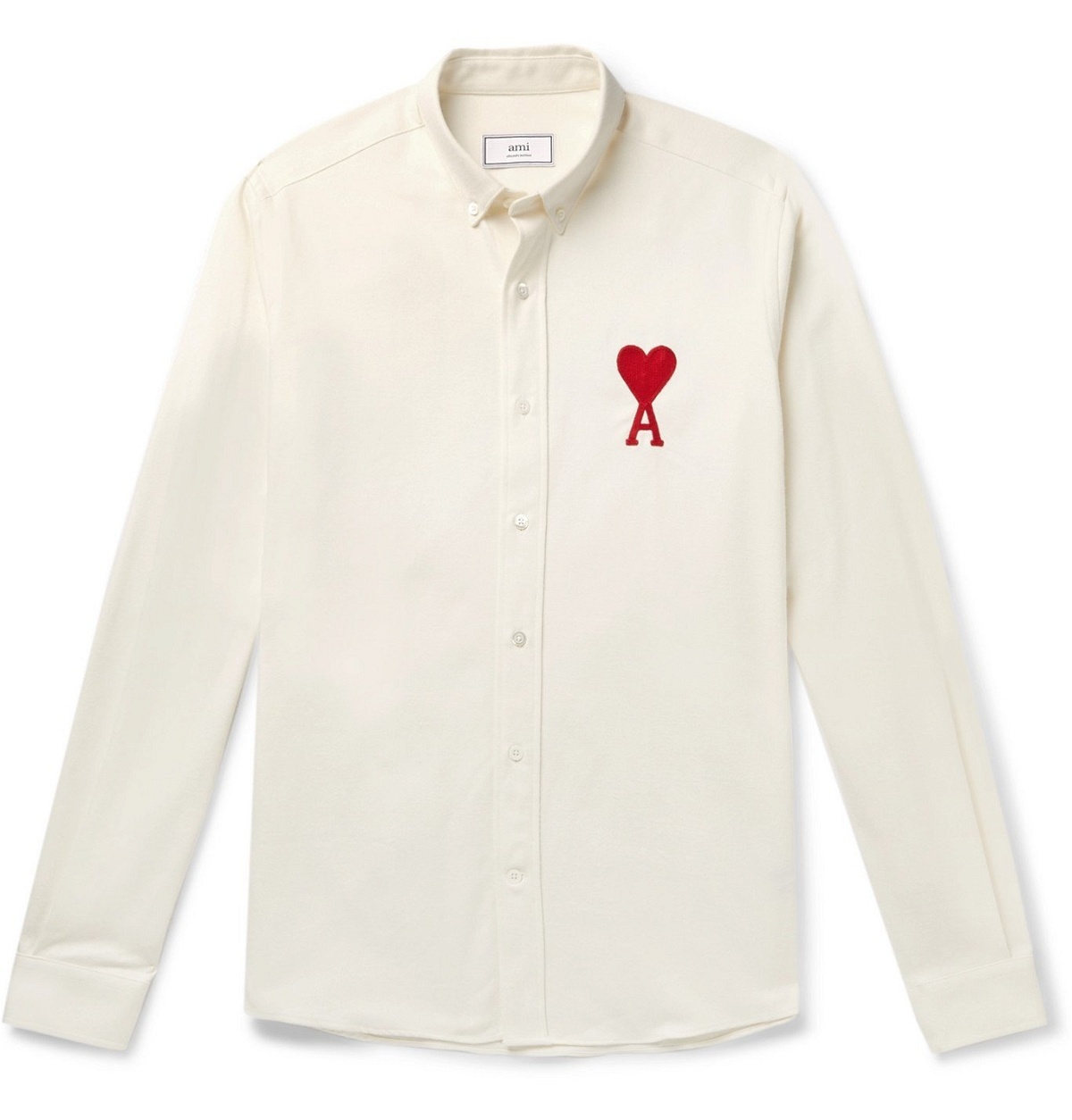 AMI - Logo-Appliquéd Cotton Shirt - White AMI