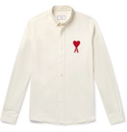 AMI - Logo-Appliquéd Cotton Shirt - White