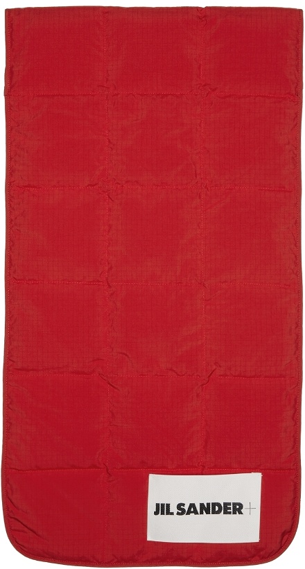 Photo: Jil Sander Red Quilted Down Scarf