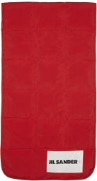 Jil Sander Red Quilted Down Scarf