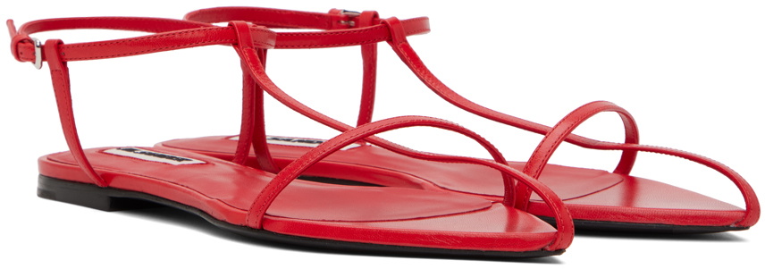 Jil Sander Red Flat Sandals Jil Sander