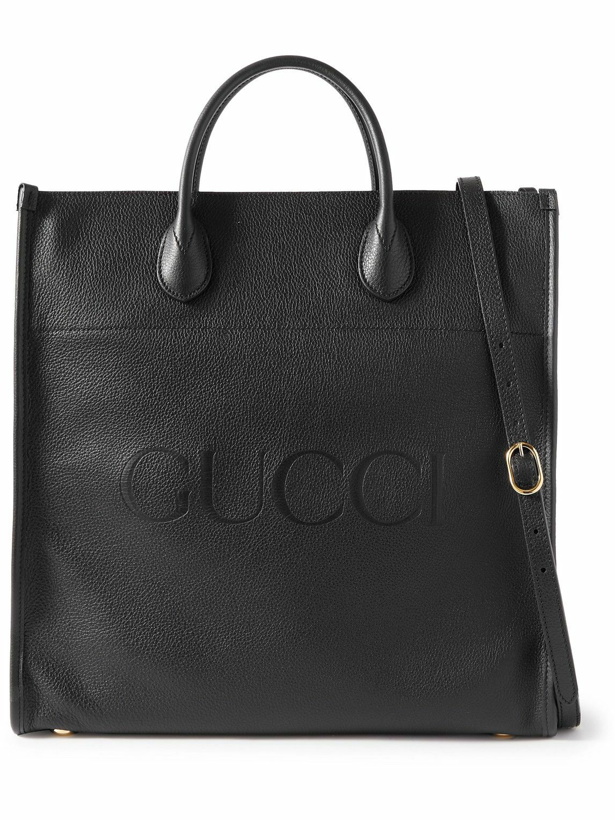 Photo: GUCCI - Logo-Embossed Full-Grain Leather Tote Bag