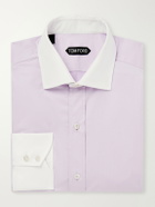 TOM FORD - Spread-Collar Cotton-Gabardine Shirt - Purple