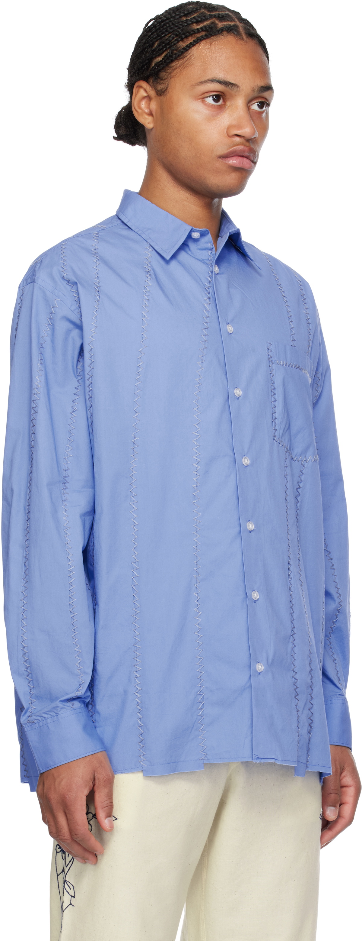 Glass Cypress Blue Deconstructed Shirt