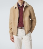 Brunello Cucinelli Shearling-lined suede bomber jacket
