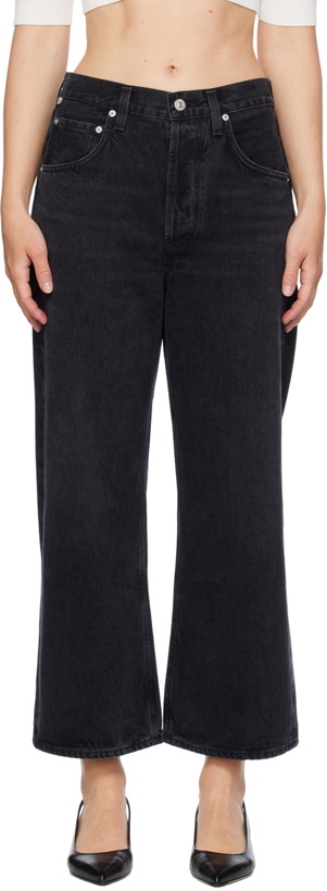 Photo: Citizens of Humanity Black Gaucho Vintage Wide Leg Jeans
