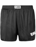 Y,IWO - Hardwear Straight-Leg Logo-Print Satin Shorts - Black