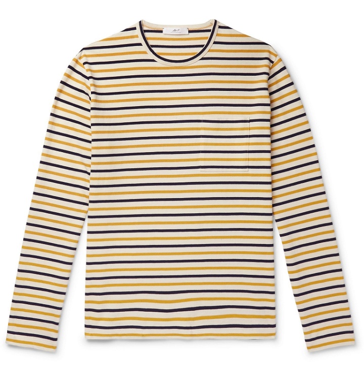 Photo: Mr P. - Striped Cotton-Jersey T-Shirt - Yellow