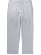 BEAMS PLUS - Ivy Slim-Fit Cropped Striped COOLMAX Seersucker Trousers - Blue - XL