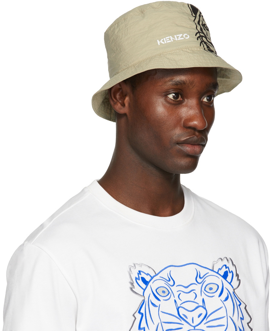 Kenzo Reversible Khaki Bucket Hat Kenzo