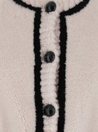 Blancha Black And White Crewneck Cardigan With Button Closure And Front Pockets In Fur Woman