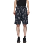 Moschino Navy Fantasy Print Suited Man Shorts