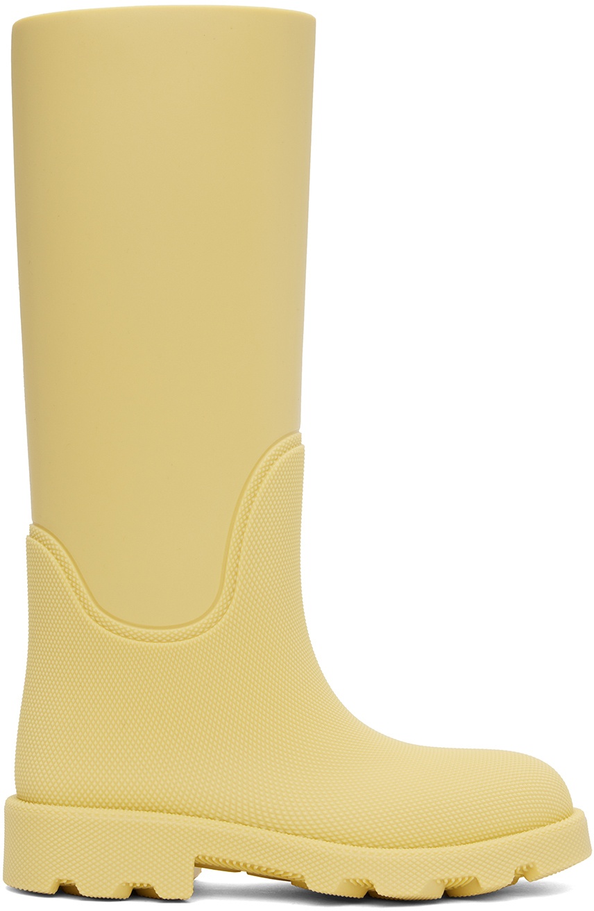 Burberry Yellow Rubber Marsh High Boots Burberry