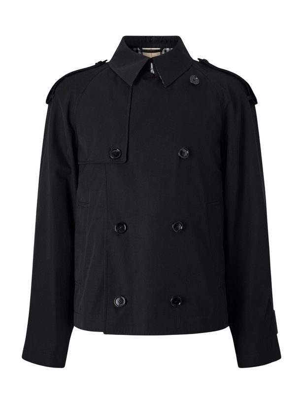 Photo: Burberry - Cropped Cotton-Gabardine Trench Coat - Black