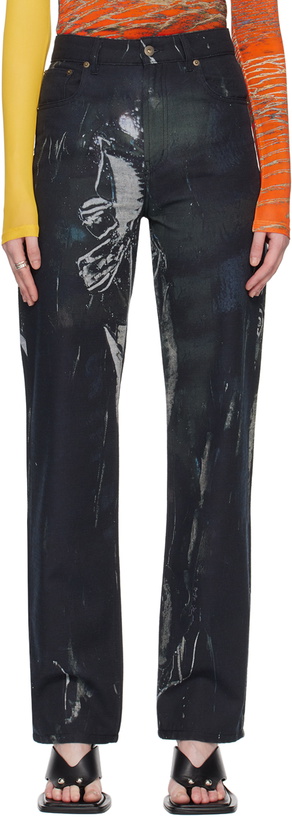 Photo: Louisa Ballou Black Printed Jeans