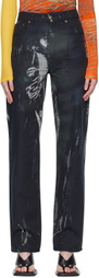 Louisa Ballou Black Printed Jeans