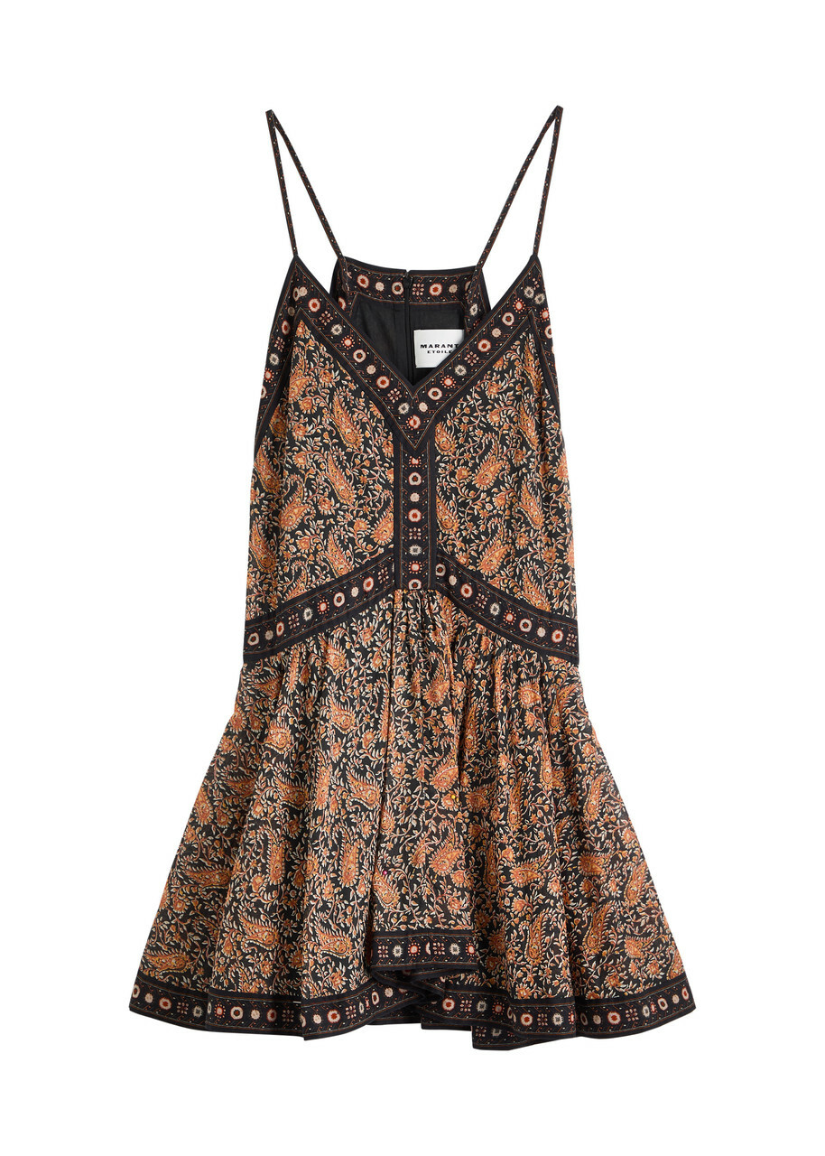 【Marant Etoile】 Kabelinoプリントコットンミディドレス Isabel Marant ETOILE Loose-fit KABELINO Dress with Glitter
