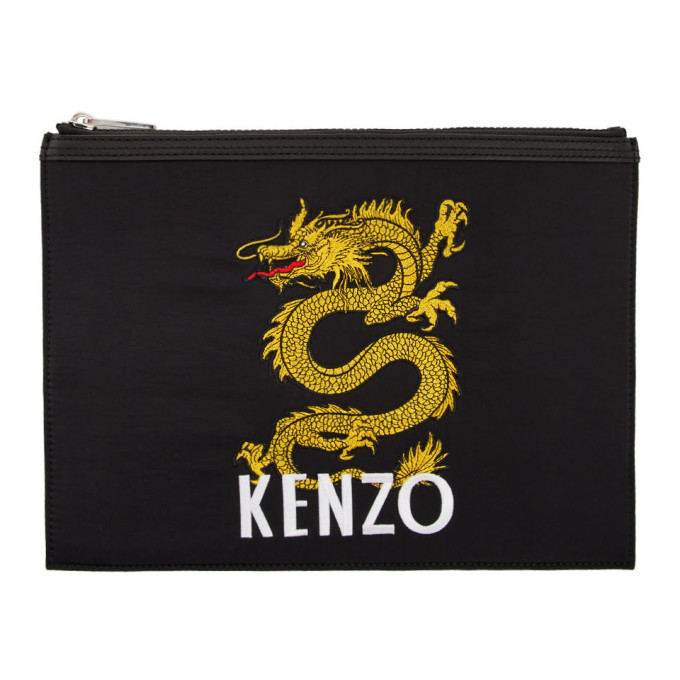Kenzo Black Dragon A4 Pouch Kenzo