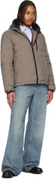 Canada Goose Taupe 'Black Label' Lodge Hooded Down Jacket