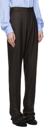 MARIE ADAM-LEENAERDT Brown Classic Slim Wool Trousers
