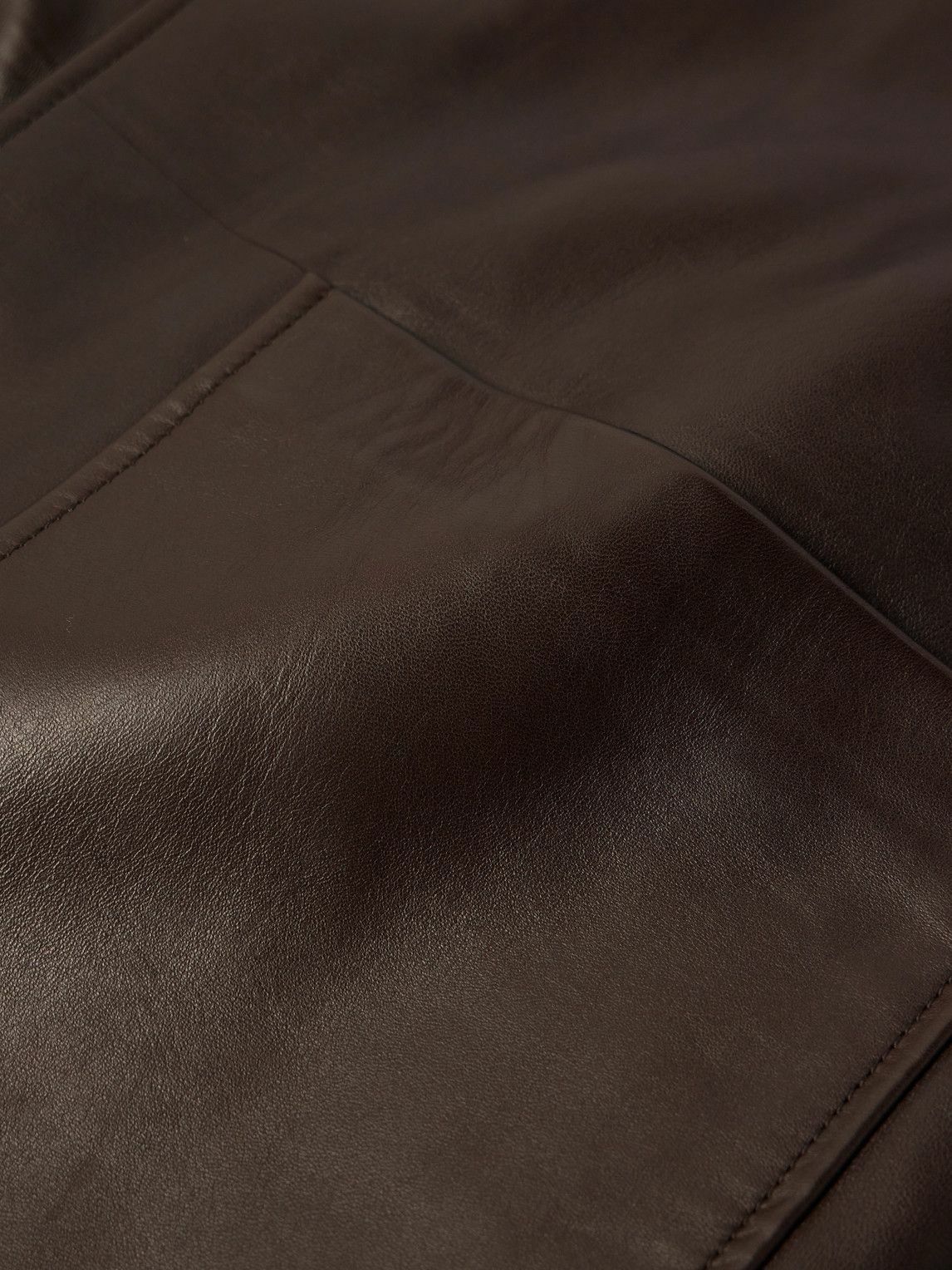 Dunhill - Nehru-Collar Leather Driving Jacket - Brown