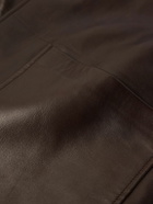 Dunhill - Nehru-Collar Leather Driving Jacket - Brown