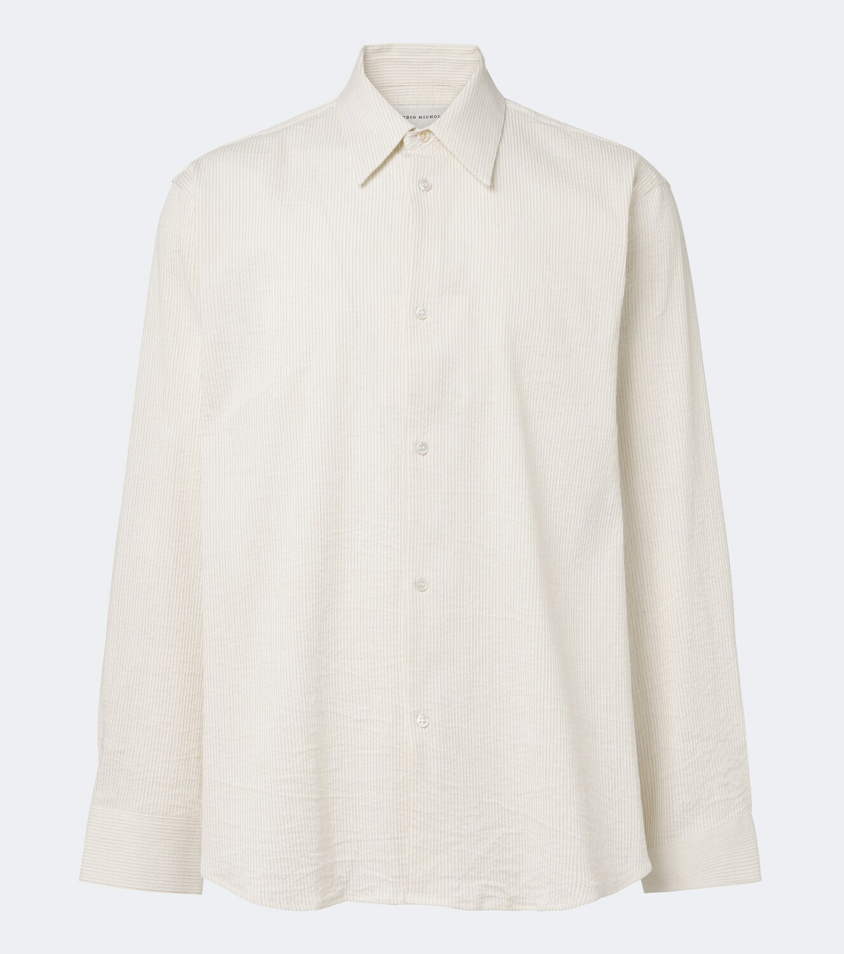 Studio Nicholson View striped cotton and linen shirt