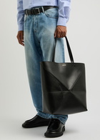 Loewe Puzzle Fold XL Leather Tote - Black - One Size