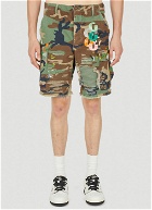 G Patch Camo Cargo Shorts in Brown
