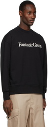 MSGM Black Fantastic Green Text Sweatshirt