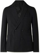 Officine Générale - Leon Double-Breasted Cotton-Seersucker Suit Jacket - Black