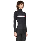 Prada Black and Pink Logo Zip-Up Cardigan