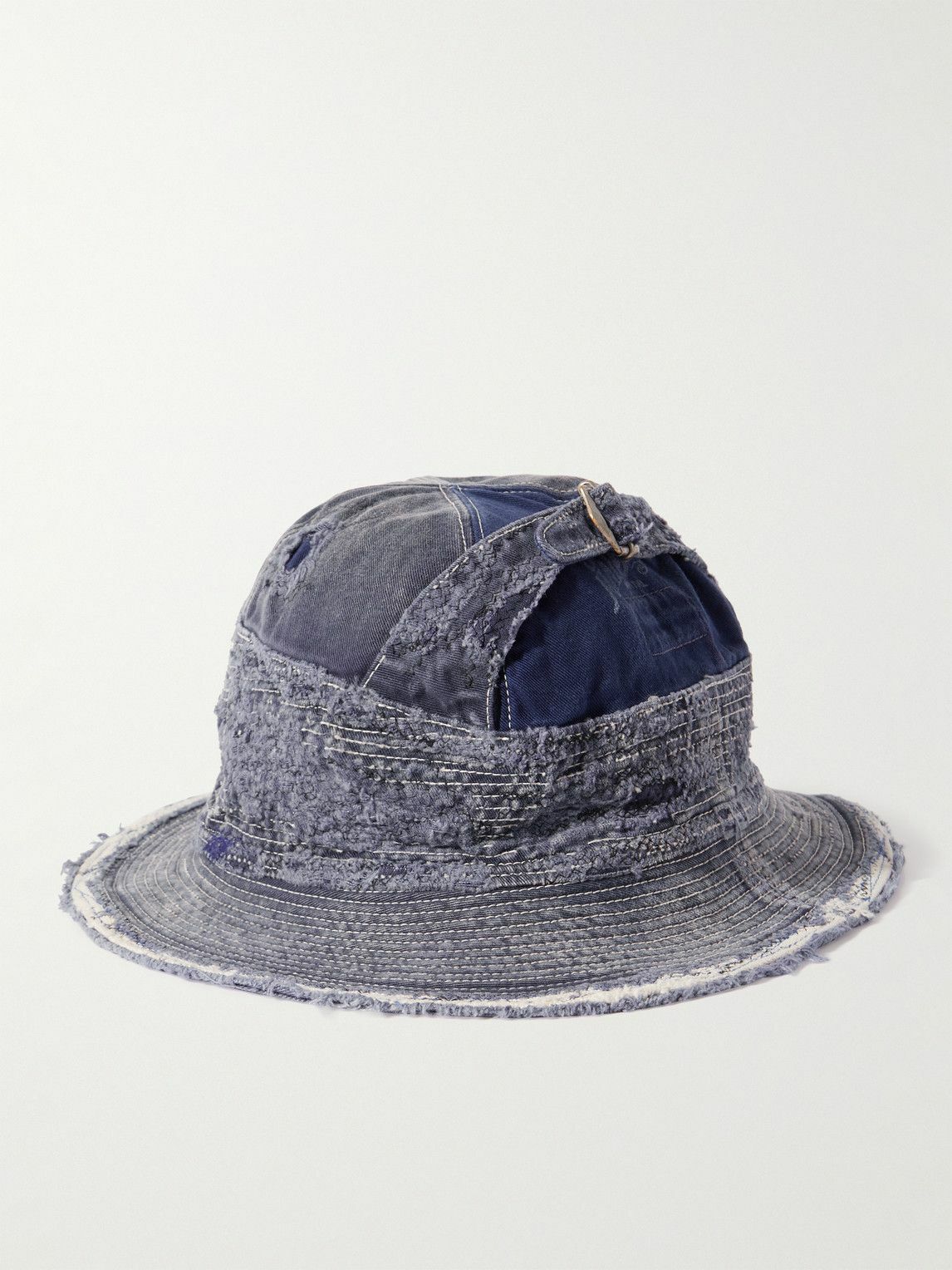 KAPITAL - The Old Man and the Sea Distressed Buckled Cotton-Twill Bucket Hat