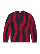 LOEWE - Jacquard-Knit Wool-Blend Cardigan - Red