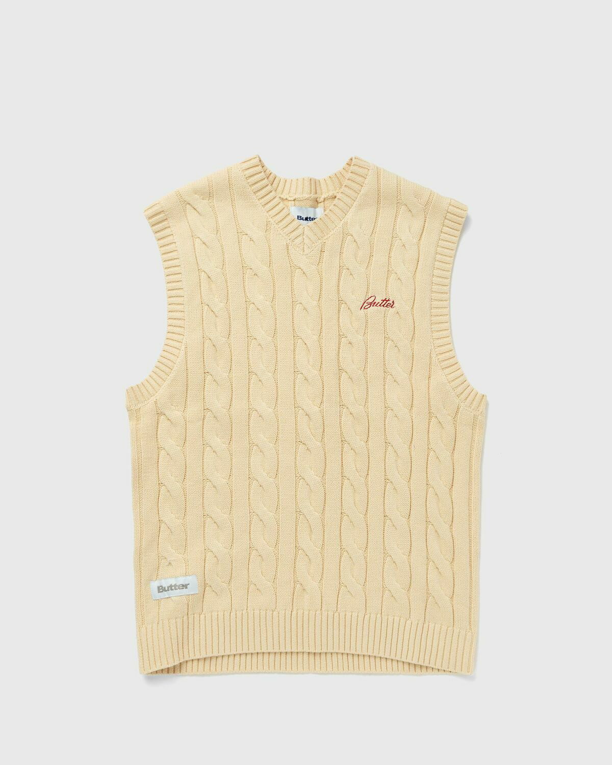 Butter Goods Cable Knit Vest White Vests Butter Goods