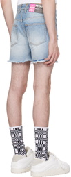 Members of the Rage Blue Distressed Denim Shorts
