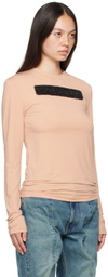 Y/Project Beige Logo Patch Long Sleeve T-Shirt