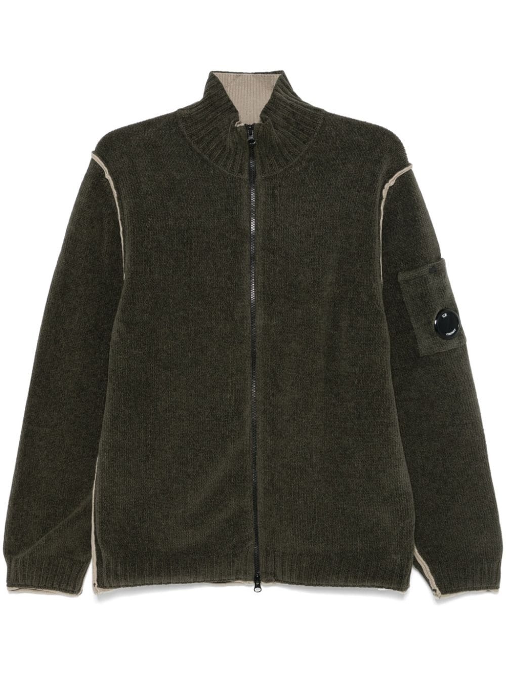 C.P. COMPANY - Cotton Adn Chenille Double-faced Cardigan C.P. Company