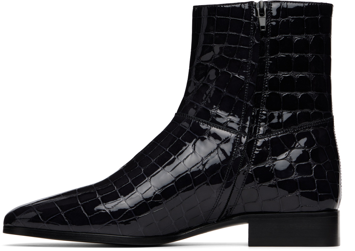 Fear of God Navy Croc-Embossed Ankle Boots
